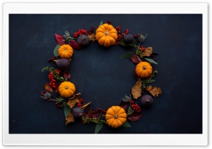 Fall Deco Wreath Ultra HD Wallpaper for 4K UHD Widescreen desktop, tablet & smartphone