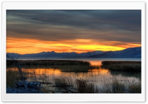 Fall Evening, Utah Lake Ultra HD Wallpaper for 4K UHD Widescreen desktop, tablet & smartphone