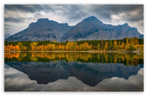 Fall Mountain Forest Reflected in Calm Lake UltraHD Wallpaper for UHD 16:9 ; HD 16:9 ; UltraWide 21:9 24:10 32:9 32:10 ; Widescreen 16:10 5:3 ; Fullscreen 4:3 5:4 3:2 ; Tablet 1:1 ; Mobile 9:16 9:19.5 9:20 9:21 9:22 10:16 2:3 3:5 3:4 ; Dual 16:10 5:3 16:9 4:3 5:4 3:2 ;