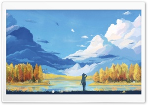 Fall Scenery Painting Ultra HD Wallpaper for 4K UHD Widescreen desktop, tablet & smartphone