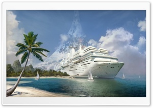 Fantasy Art Huge Yacht Ultra HD Wallpaper for 4K UHD Widescreen desktop, tablet & smartphone