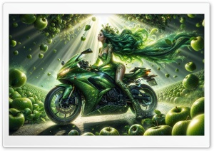 Fantasy Biker Art Ultra HD Wallpaper for 4K UHD Widescreen Desktop, Lockscreen, Screensaver, TV, Tablet, Smartphone