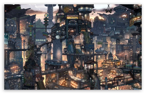 HD desktop wallpaper Fantasy City download free picture 1036297