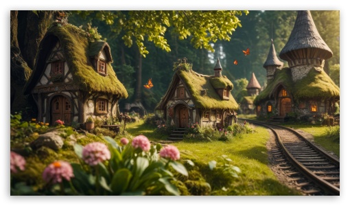 Fantasy Cottage In The Woods UltraHD Wallpaper for UHD 16:9 ; HD 16:9 ; UltraWide 21:9 24:10 ; Fullscreen 4:3 5:4 ; Mobile 9:16 9:19.5 9:20 10:16 2:3 3:5 3:4 ;