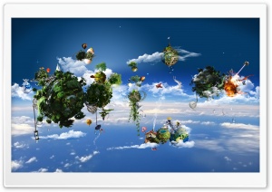 Fantasy Floating Islands In The Sky Ultra HD Wallpaper for 4K UHD Widescreen desktop, tablet & smartphone