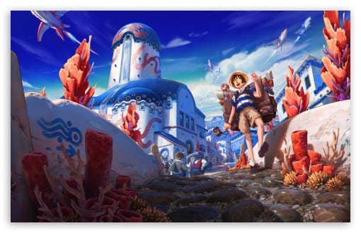 Fantasy Island Town Illustration UltraHD Wallpaper for UHD 16:9 ; HD 16:9 ; UltraWide 21:9 24:10 32:9 32:10 ; Widescreen 16:10 ; Tablet 1:1 ; Mobile 9:16 9:19.5 9:20 ; Dual 16:10 16:9 ;