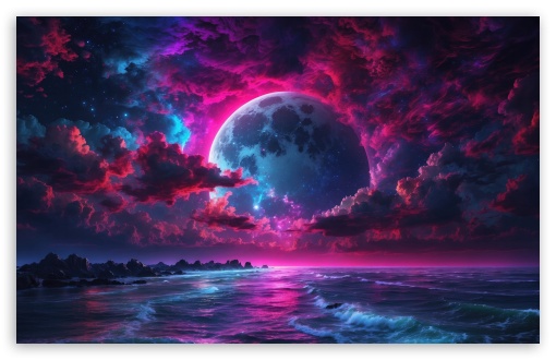 Fantasy Sea Moon Art UltraHD Wallpaper for UHD 16:9 ; HD 16:9 ; UltraWide 21:9 24:10 32:9 32:10 ; Widescreen 16:10 5:3 ; Fullscreen 4:3 5:4 3:2 ; Tablet 1:1 ; Mobile 9:16 9:19.5 9:20 10:16 2:3 3:5 3:4 ; Dual 16:10 5:3 16:9 4:3 5:4 3:2 ;