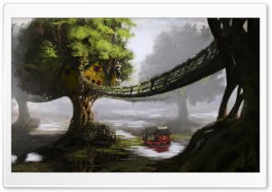 Fantasy Tree House Ultra HD Wallpaper for 4K UHD Widescreen desktop, tablet & smartphone