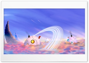 Fantasy World With Cute Robots 4K UHD Wallpaper for Widescreen and UltraWide Desktop, UltraHD TV, Smartphone, Tablet