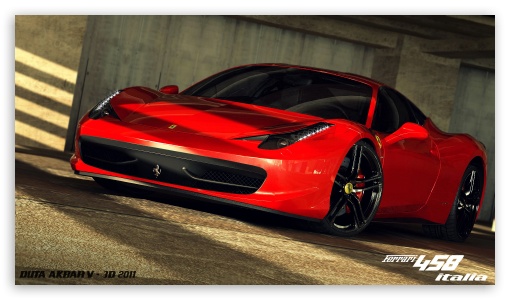 Ferrari 458 Italia 3D Max UltraHD Wallpaper for 8K UHD TV 16:9 Ultra High Definition 2160p 1440p 1080p 900p 720p ;