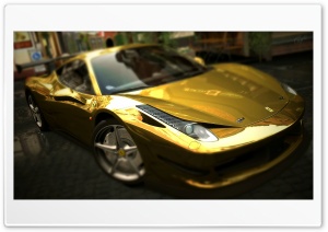 Ferrari 458 Italia Gold Ultra HD Wallpaper for 4K UHD Widescreen desktop, tablet & smartphone