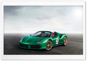 Ferrari 488 Spider, Sports Car, Green Car, Luxury 4K UHD Wallpaper for Widescreen and UltraWide Desktop, UltraHD TV, Laptop, Tablet, Smartphone
