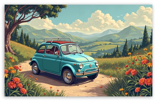 Fiat 500 Art UltraHD Wallpaper for Widescreen 16:10 ;