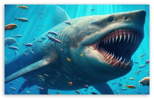 Fierce Predator of the Deep UltraHD Wallpaper for UHD 16:9 ; HD 16:9 ; UltraWide 21:9 24:10 ; Widescreen 16:10 5:3 ; Fullscreen 4:3 5:4 3:2 ; Tablet 1:1 ;