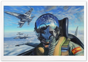 Fighter Aircrafts Flight Painting Ultra HD Wallpaper for 4K UHD Widescreen desktop, tablet & smartphone