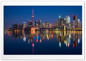 Financial District Toronto at Night Ultra HD Wallpaper for 4K UHD Widescreen desktop, tablet & smartphone