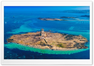Finistere Brittany Black Isle Lighthouse Drone Seascape 4K UHD Wallpaper for Widescreen and UltraWide Desktop, UltraHD TV, Smartphone, Tablet