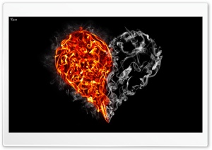 Fire and Smoke Heart Ultra HD Wallpaper for 4K UHD Widescreen desktop, tablet & smartphone