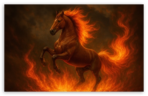 Fire Horse UltraHD Wallpaper for UHD 16:9 ; HD 16:9 ; UltraWide 21:9 ; Widescreen 16:10 5:3 ; Fullscreen 4:3 5:4 3:2 ; Tablet 1:1 ;