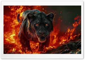 Fire Lion Art Ultra HD Wallpaper for 4K UHD Widescreen Desktop, Lockscreen, Screensaver, TV, Tablet, Smartphone