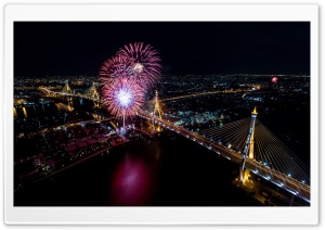 Fireworks Aerial View Ultra HD Wallpaper for 4K UHD Widescreen desktop, tablet & smartphone