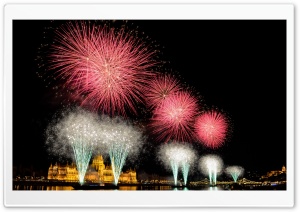 Fireworks from Hungarys birthday Ultra HD Wallpaper for 4K UHD Widescreen desktop, tablet & smartphone