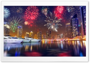 Fireworks on New Years Eve Ultra HD Wallpaper for 4K UHD Widescreen desktop, tablet & smartphone