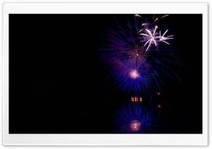 Fireworks Reflected in Water Ultra HD Wallpaper for 4K UHD Widescreen desktop, tablet & smartphone