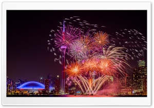 Fireworks Toronto Ultra HD Wallpaper for 4K UHD Widescreen desktop, tablet & smartphone