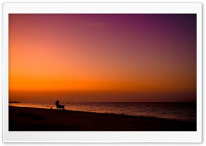 Fisherman Silhouette Ultra HD Wallpaper for 4K UHD Widescreen desktop, tablet & smartphone