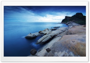 Fishing Along A Rocky Shore Ultra HD Wallpaper for 4K UHD Widescreen desktop, tablet & smartphone