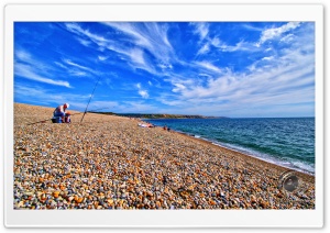 Fishing at the beach Ultra HD Wallpaper for 4K UHD Widescreen desktop, tablet & smartphone