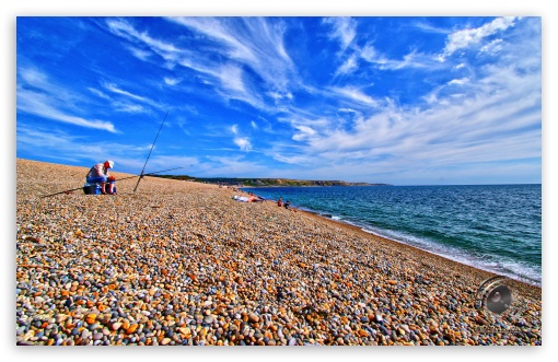 Fishing at the beach UltraHD Wallpaper for UHD 16:9 ; HD 16:9 ; Widescreen 16:10 5:3 ;