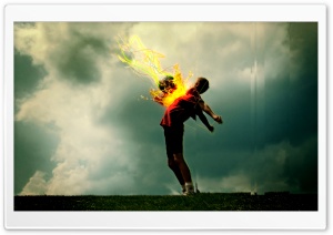 Flaming Football Ultra HD Wallpaper for 4K UHD Widescreen desktop, tablet & smartphone
