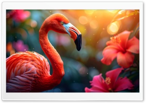 Flamingo Bird, Tropical, Exotic, Paradise 4K UHD Wallpaper for Widescreen and UltraWide Desktop, UltraHD TV, Smartphone, Tablet