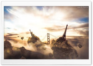 Floating Islands Landmarks Ultra HD Wallpaper for 4K UHD Widescreen desktop, tablet & smartphone