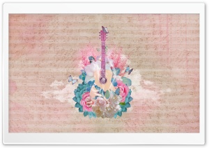 Floral Guitar Ultra HD Wallpaper for 4K UHD Widescreen desktop, tablet & smartphone