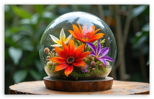 Flower Decoration In A Glass Ball UltraHD Wallpaper for Widescreen 16:10 ;