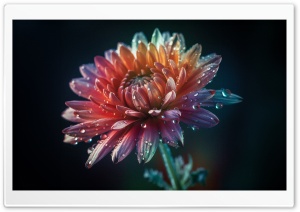 Flower, Drops, Macro, Dark Ultra HD Wallpaper for 4K UHD Widescreen desktop, tablet & smartphone