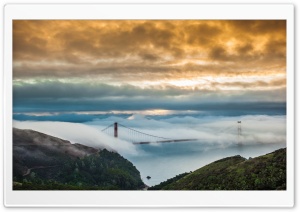 Fog Over Golden Gate Bridge Ultra HD Wallpaper for 4K UHD Widescreen desktop, tablet & smartphone