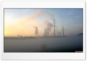 Foggy Factory Morning 4K UHD Wallpaper for Widescreen and UltraWide Desktop, UltraHD TV, Smartphone, Tablet