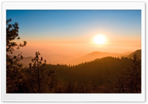 Foggy Sunset Ultra HD Wallpaper for 4K UHD Widescreen desktop, tablet & smartphone