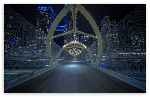 Footbridge, Night UltraHD Wallpaper for UHD 16:9 ; HD 16:9 ; UltraWide 21:9 24:10 ; Widescreen 16:10 5:3 ; Fullscreen 4:3 5:4 3:2 ; Tablet 1:1 ; Mobile 9:16 2:3 3:5 3:4 ;