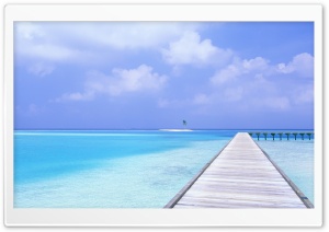 Footbridge Over Blue Ocean Ultra HD Wallpaper for 4K UHD Widescreen desktop, tablet & smartphone