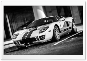 Ford GT Car Black and White Ultra HD Wallpaper for 4K UHD Widescreen desktop, tablet & smartphone