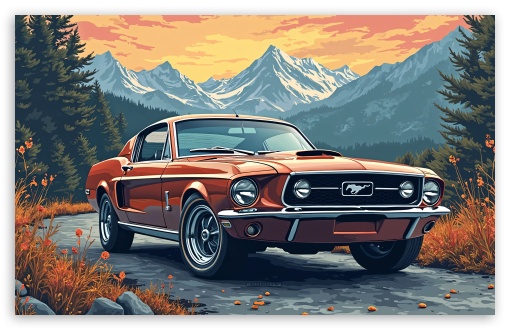 Ford Mustang Art UltraHD Wallpaper for Widescreen 16:10 ;