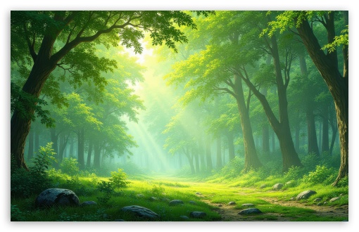 Forest Pathway Digital Art UltraHD Wallpaper for HD 16:9 ; UltraWide 21:9 24:10 ; Widescreen 16:10 5:3 ;