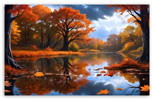 Forest River, Orange Trees, Autumn Scenery UltraHD Wallpaper for UHD 16:9 ; HD 16:9 ; UltraWide 21:9 24:10 32:9 32:10 ; Widescreen 16:10 5:3 ; Fullscreen 4:3 5:4 3:2 ; Tablet 1:1 ; Mobile 9:16 9:19.5 9:20 10:16 2:3 3:5 3:4 ; Dual 16:10 5:3 16:9 4:3 5:4 3:2 ;