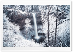 Forest Waterfall Winter Ultra HD Wallpaper for 4K UHD Widescreen desktop, tablet & smartphone