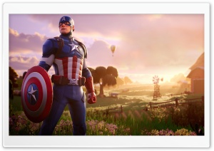 Fortnite Game Captain America Skin Outfit Ultra HD Wallpaper for 4K UHD Widescreen desktop, tablet & smartphone